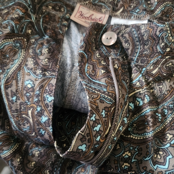 Woolrich Brown Paisley Rayon Pleated Pants - Picture 4 of 11